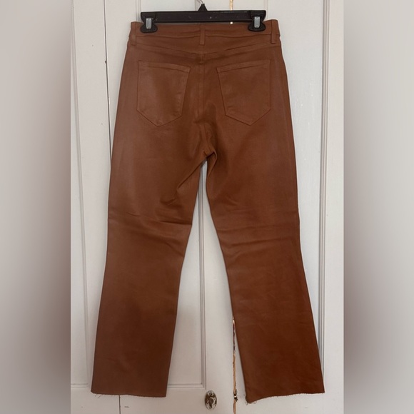 L'Agence Kendra High-Rise Coated Crop Flare Jeans in JAVA COATE - Picture 5 of 7